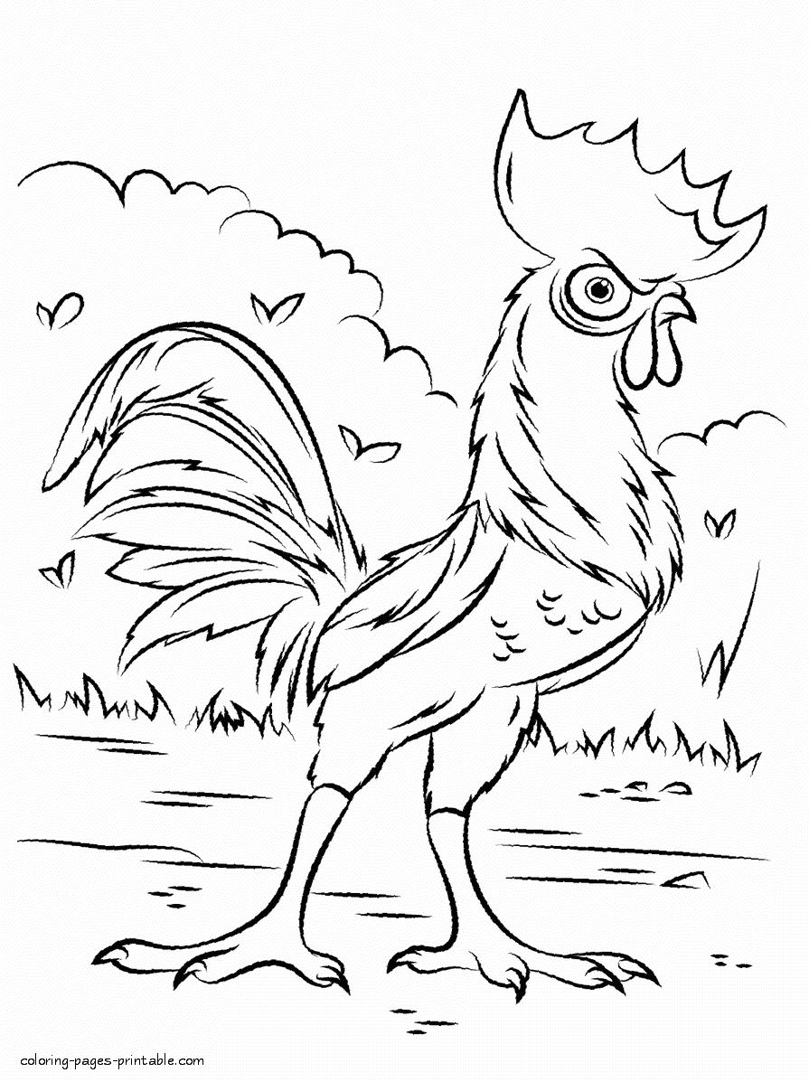 Hei Hei Rooster coloring page from Moana