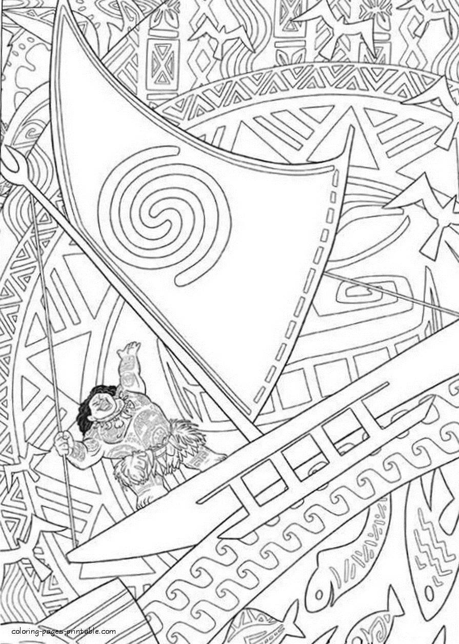 Moana Characters Colouring Pages Coloring Pages Printable Com