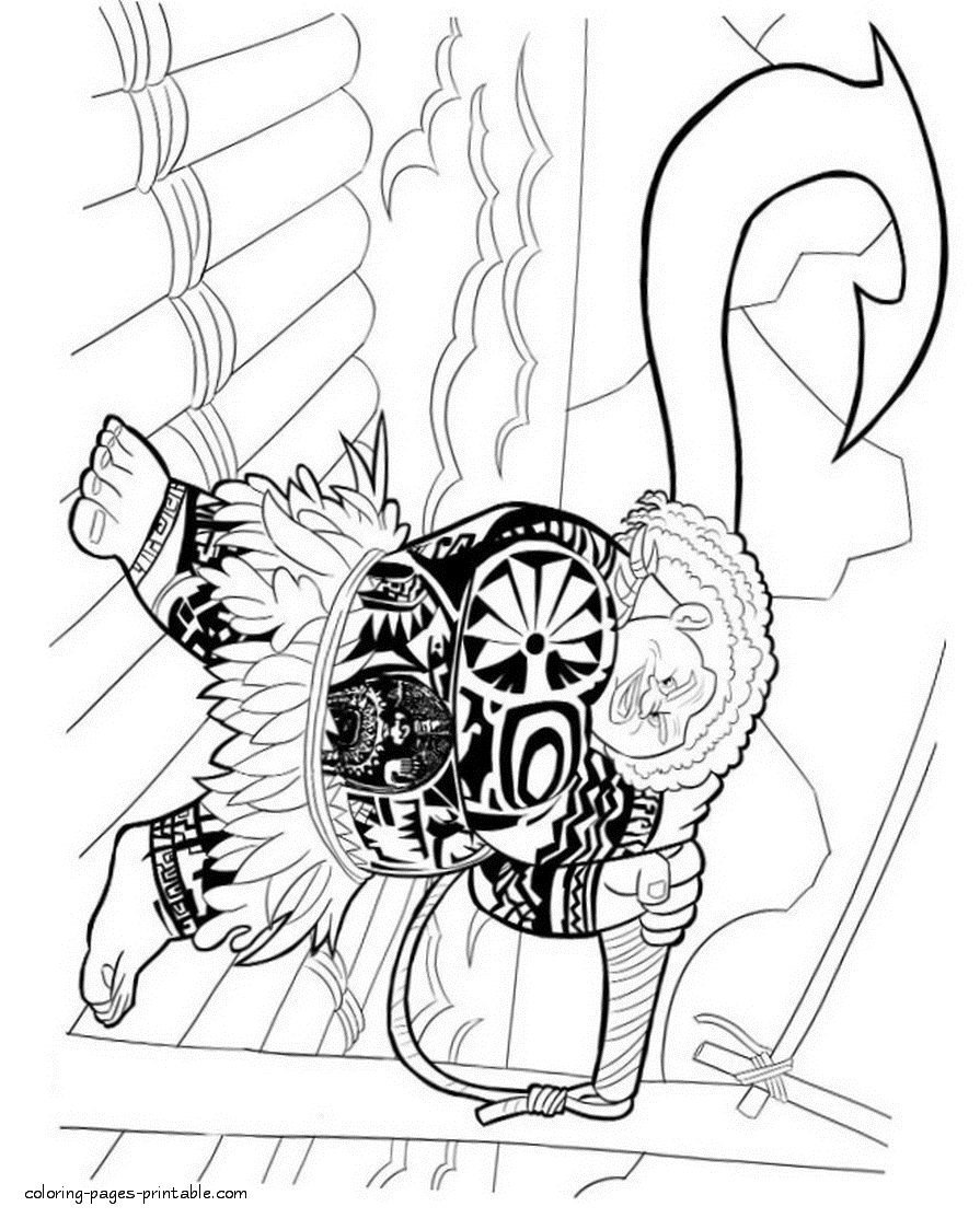 Disney Coloring Pages Moana Maui Coloring Pages Printable Com