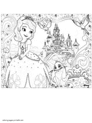Sofia princess coloring pages for a girl