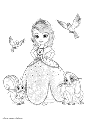 Princess Sofia the First coloring page to print out