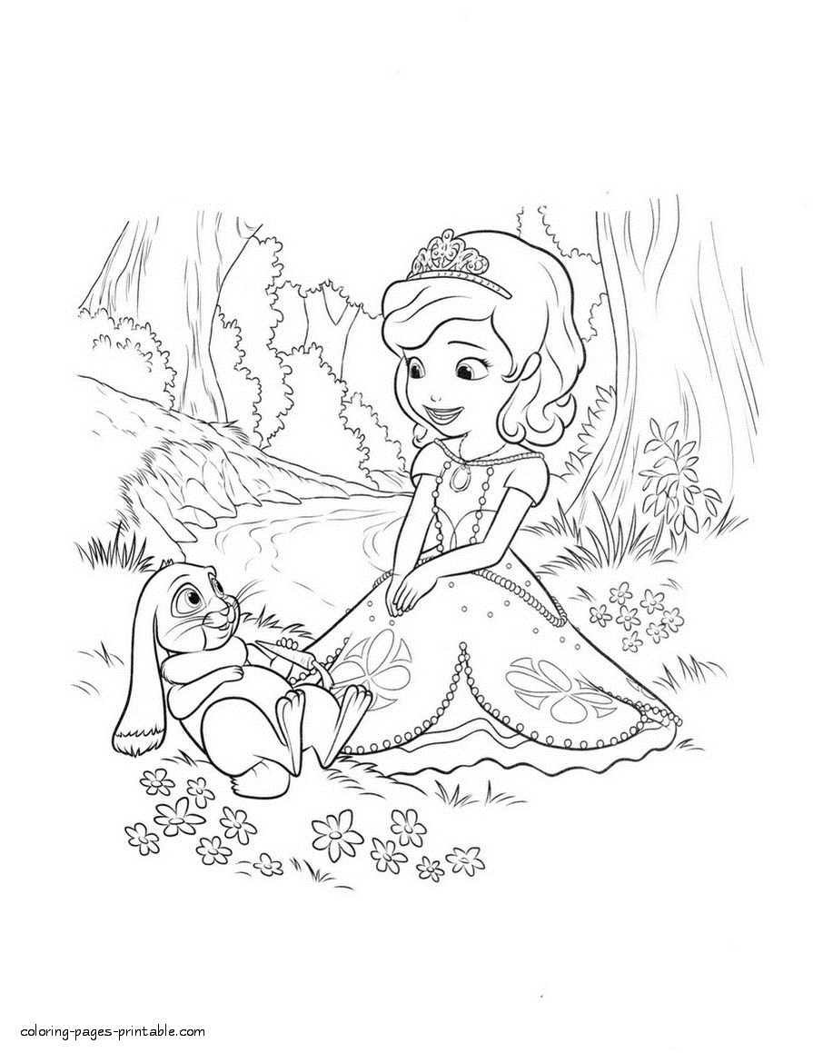 Free Sofia the First coloring pages to print