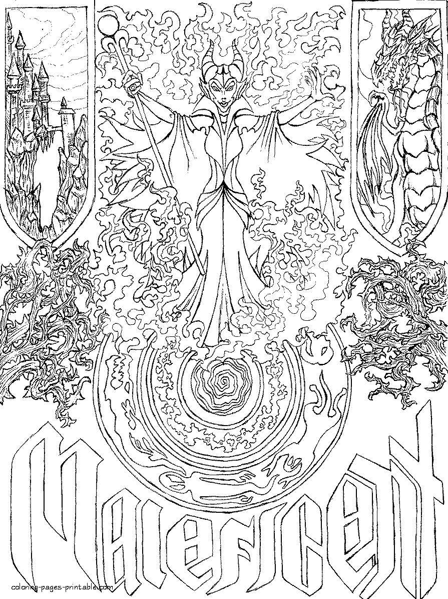 maleficent coloring pages