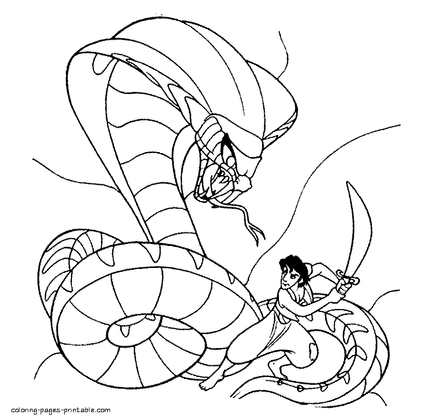 Disney villain from Aladdin || COLORING-PAGES-PRINTABLE.COM