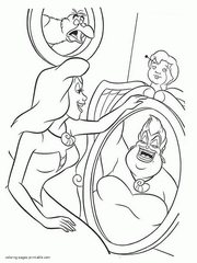 Ursula coloring pages. Disney villain of The Little Mermaid