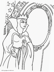 The Evil Queen coloring pages. Disney villains