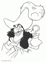 Disney villain Captain Hook - print out coloring page