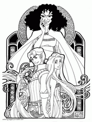 Coloring page of Mother Gothel (Tangled). Disney villains