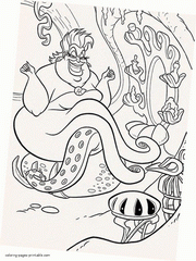 Witch Ursula coloring pages for kids
