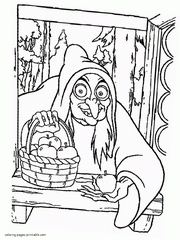 Witch coloring pages. Disney villains
