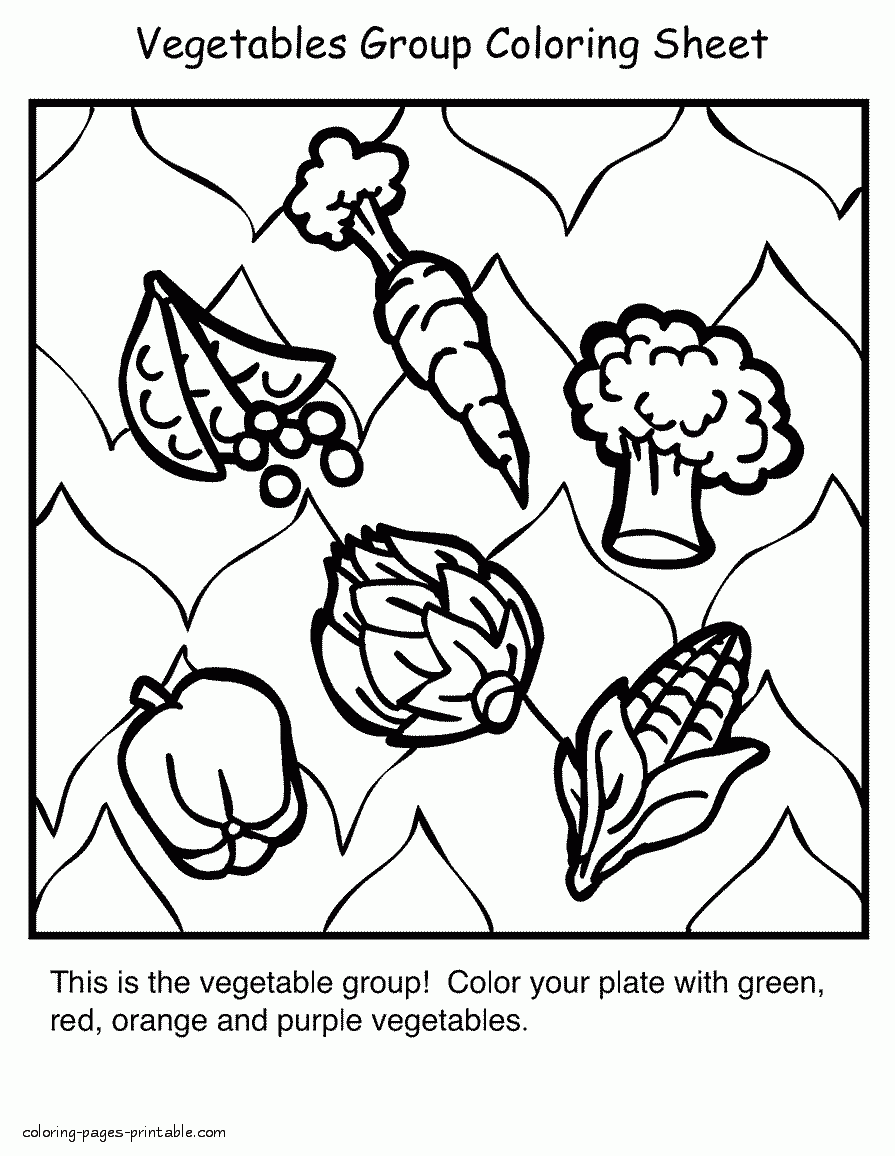 Healthy food coloring pages