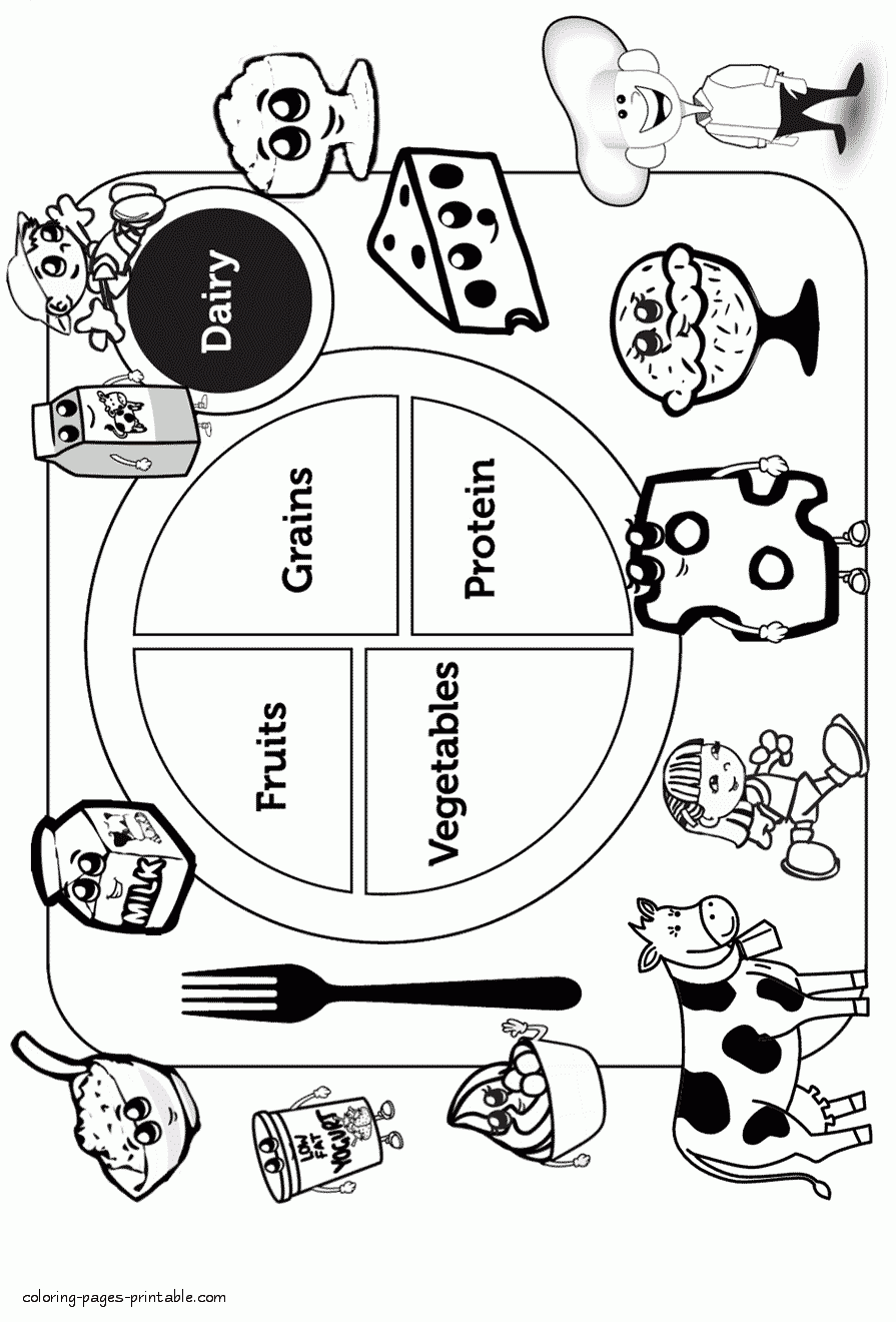 Unhealthy food coloring pages