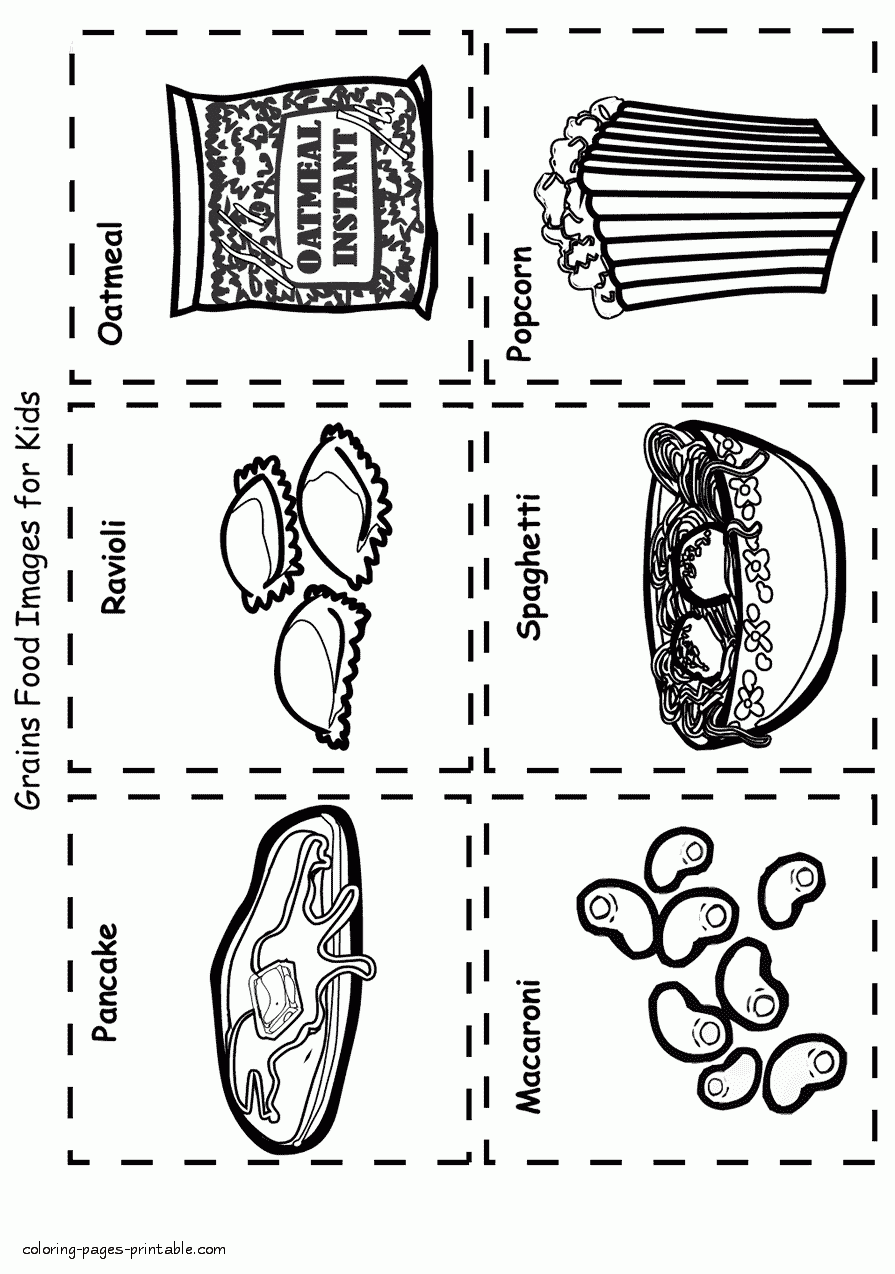 Cartoon food coloring pages