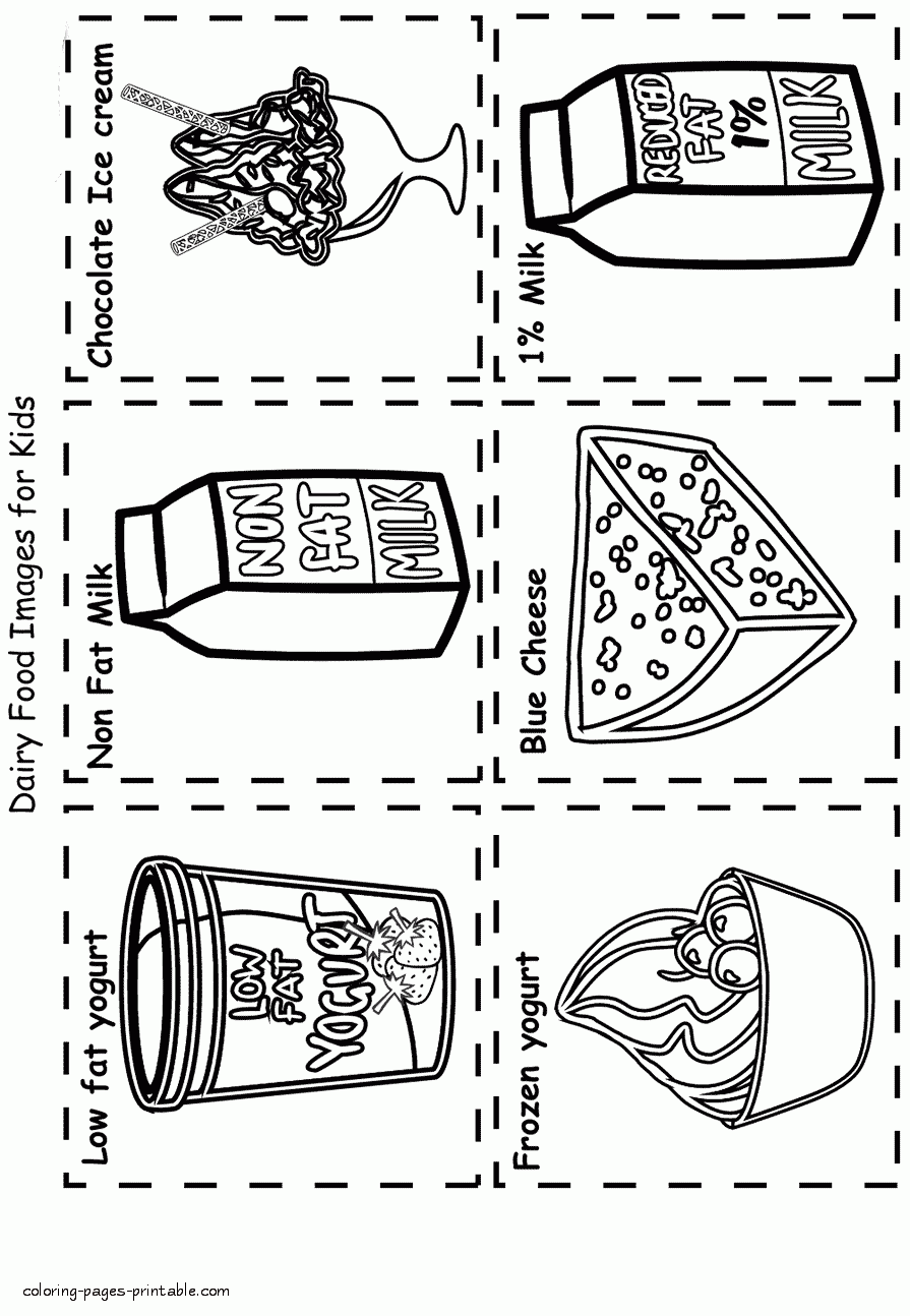 Healthy food coloring book. Dairy || COLORING-PAGES  