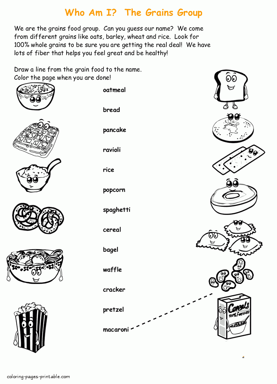 grain food group coloring pages