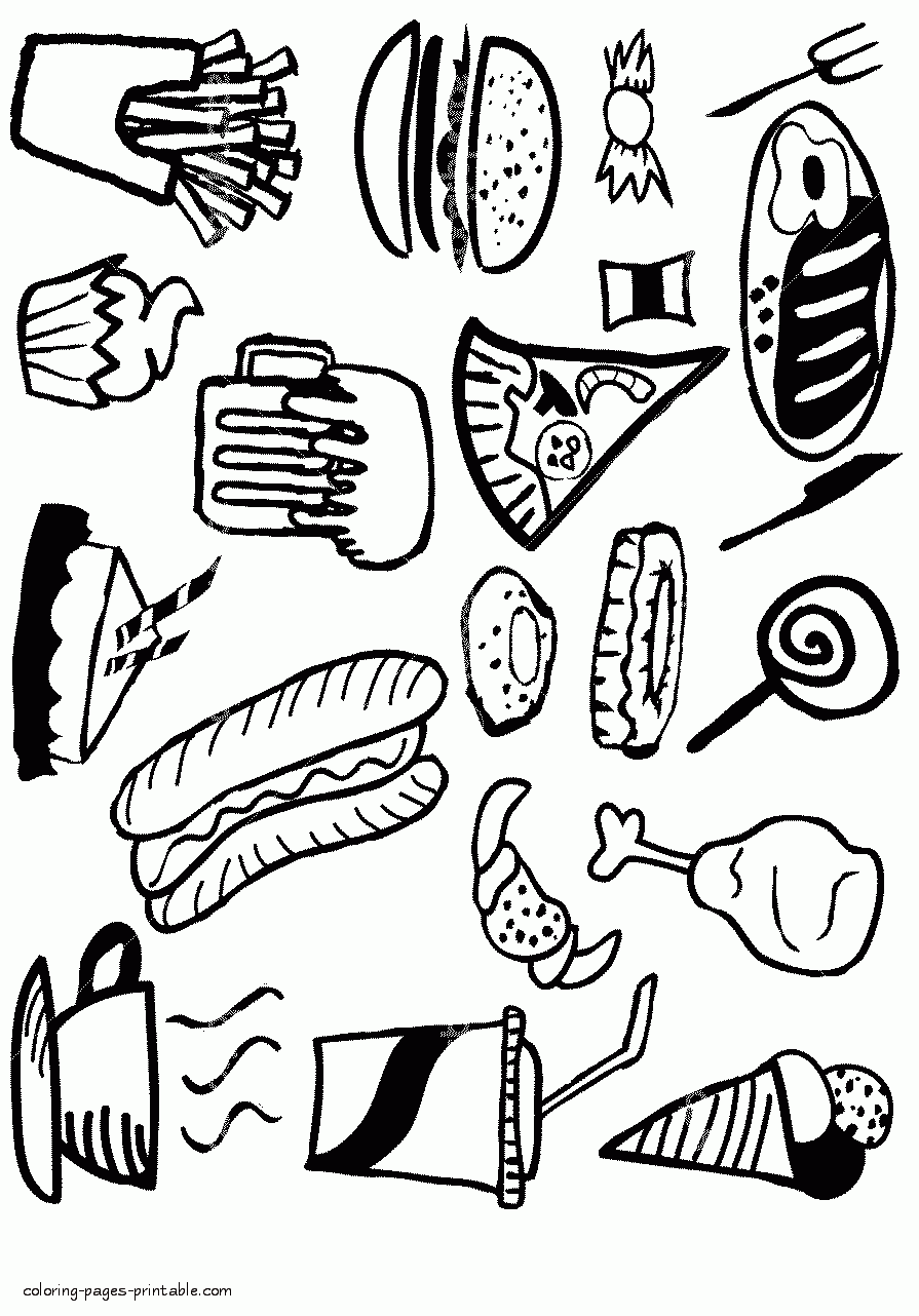 Healthy Or Unhealthy Food Coloring Pages For Preschool COLORING 