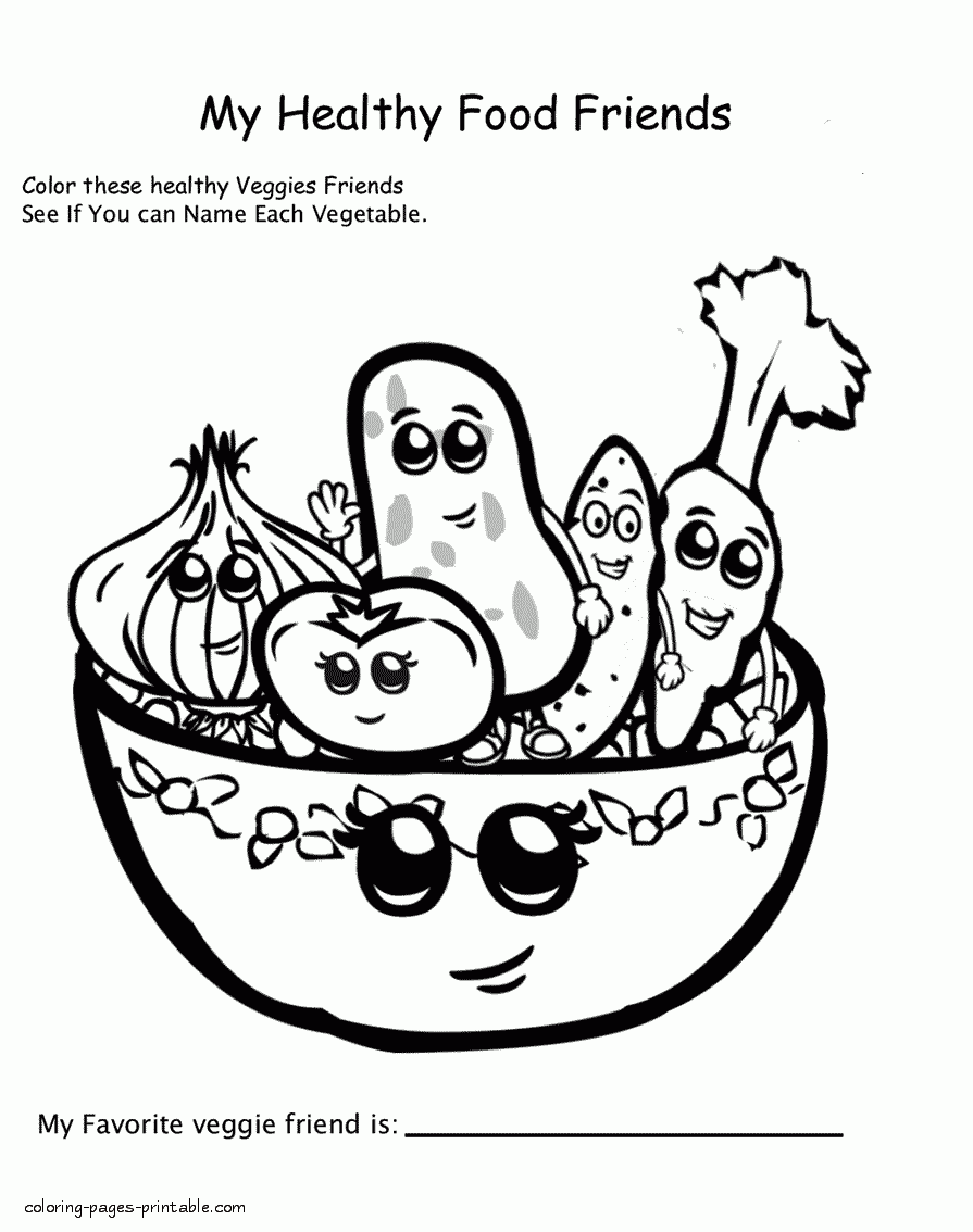 Free food coloring pages for preschool    COLORING PAGES PRINTABLE.COM