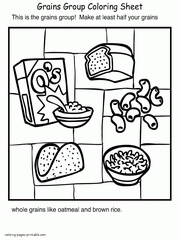 healthy food coloring pages food groups
