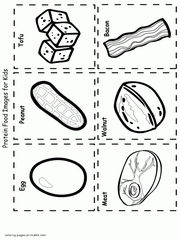 Healthy food colouring pages