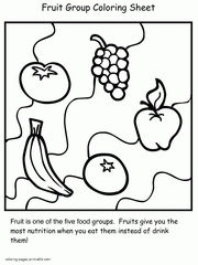 food for health coloring sheets  coloringpages