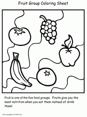 Food for health coloring sheets COLORINGPAGES