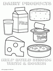 Healthy food colouring pages