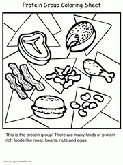 Healthy food coloring pages. Food groups