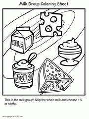 dairy products coloring pages