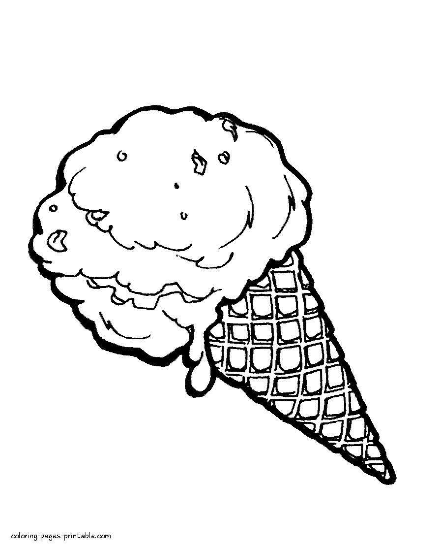 Download Coloring page of a delicious ice cream cone || COLORING ...