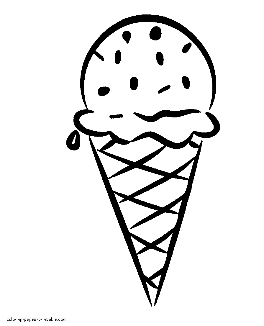 Ice cream coloring sheet that you can print