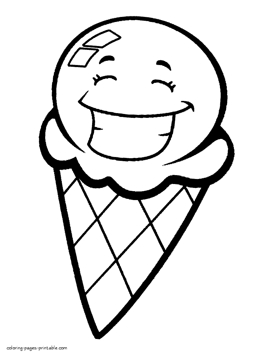 Ice cream colouring pages || COLORING-PAGES-PRINTABLE.COM