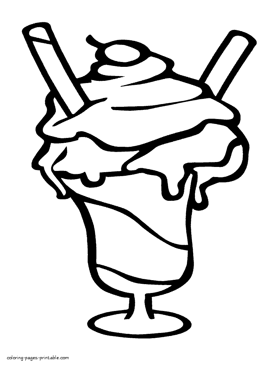 Сoloring page delicious ice cream