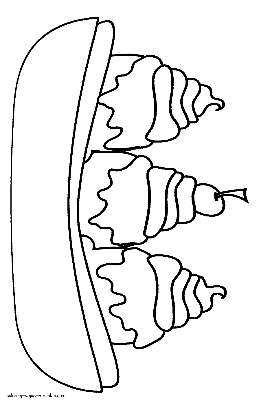 Free coloring page of ice cream
