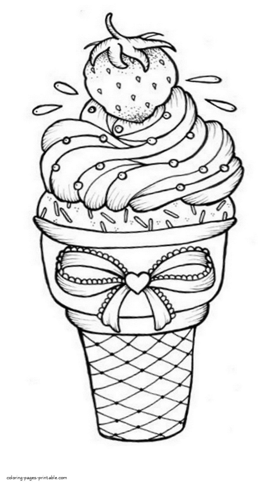 Coloring pages of ice cream || COLORING-PAGES-PRINTABLE.COM
