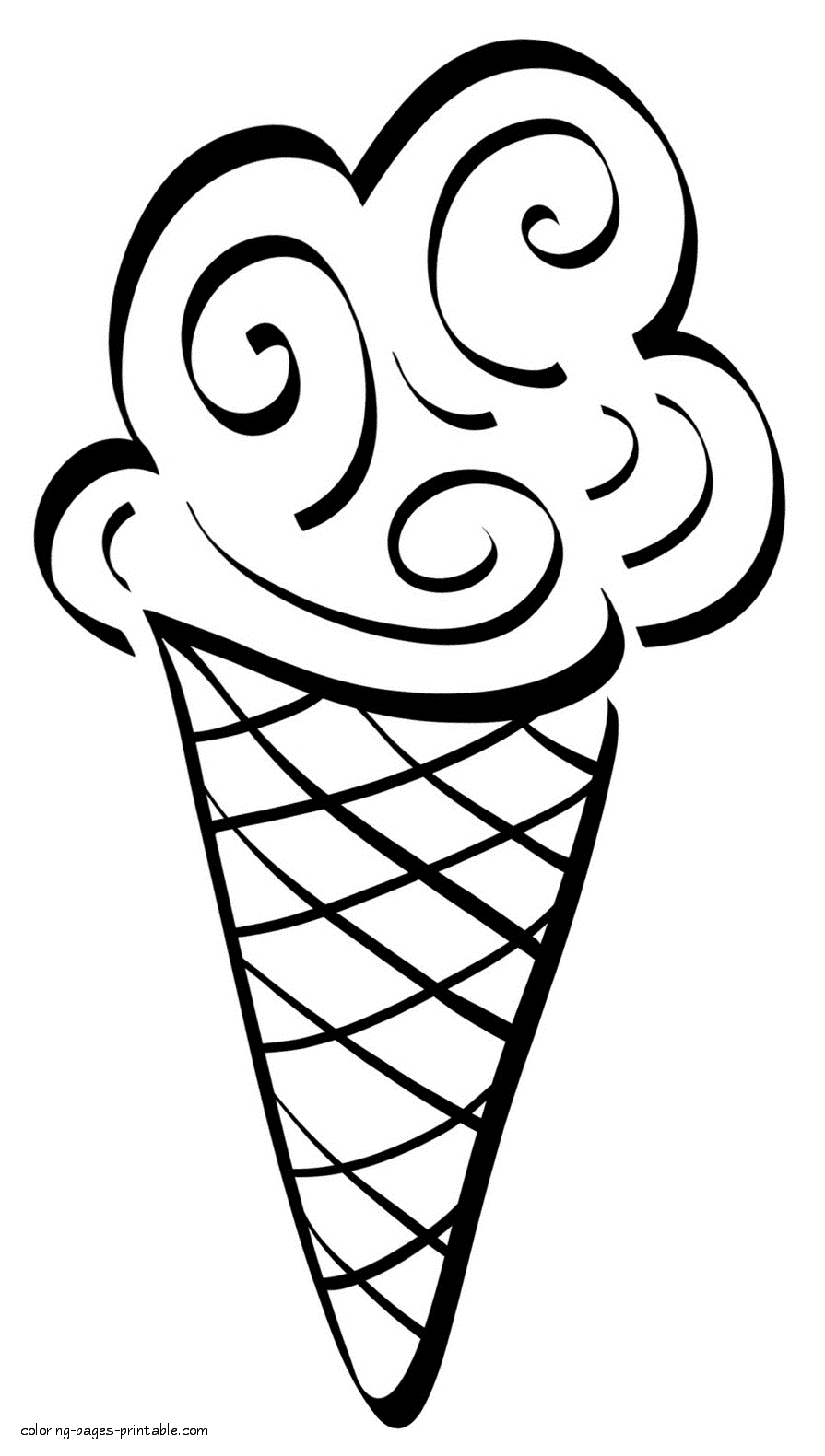 Download Ice cream coloring printables || COLORING-PAGES-PRINTABLE.COM