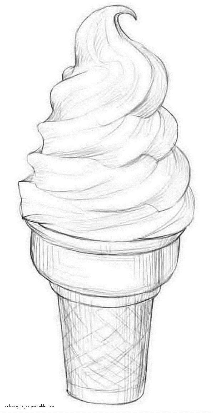 Ice cream cone to print and color || COLORING-PAGES-PRINTABLE.COM