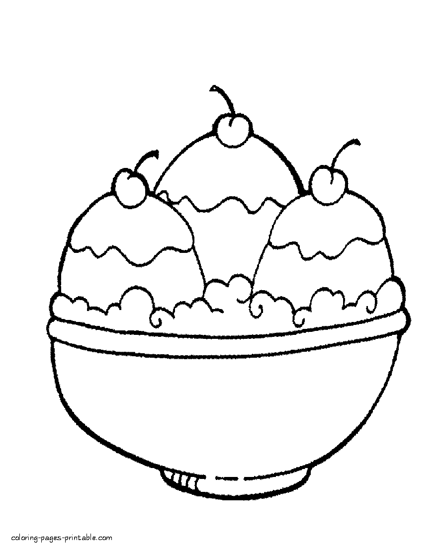 Free ice cream coloring pages || COLORING-PAGES-PRINTABLE.COM