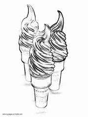 Ice cream coloring pages to print for kids