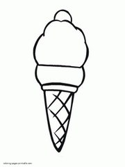 Simple ice cream coloring page for kids