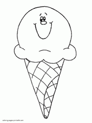 Smiling ice cream coloring page to color