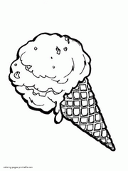 Coloring page of a delicious ice cream cone to print
