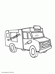 Printable ice cream truck coloring page