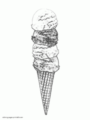 Big ice cream cone coloring page. Free and printable