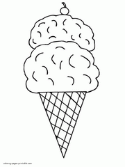 Sweet food. Ice cream cone coloring sheet
