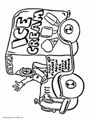 Ice cream truck coloring pages for kids