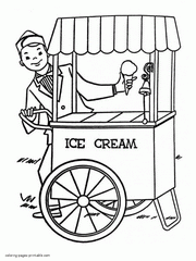 The ice cream man coloring pages