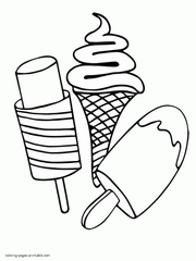 Ice lolly, cone and eskimo pie coloring pages to print