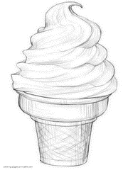 Ice cream cone picture to print and color
