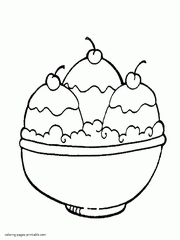 Free ice cream coloring pages. Sundae