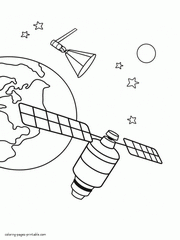 Space coloring sheets. Satellite